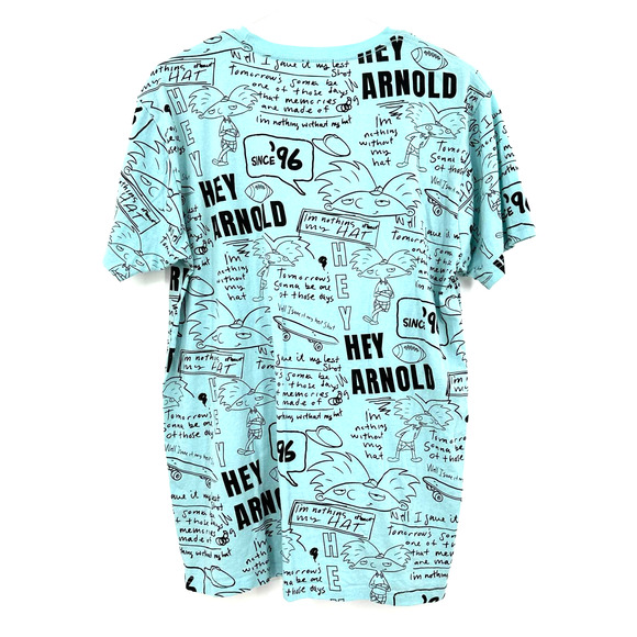 Hey Arnold nickelodeon size medium short sleeve t-shirt blue black yellow - Picture 2 of 4